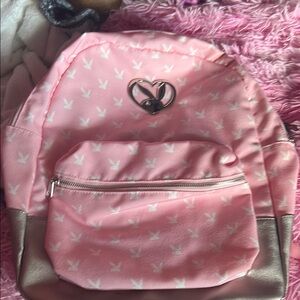 Pink playboy Backpack with Heart Logo